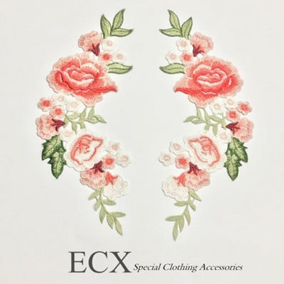 2tk/komplekt Tikandid Roosi lilleplaaster, aplikatsioon isetehtud käsitöö kleebis teksadele Mütsikott Riided Aksessuaarid Märgid (õmmelda või triigida)