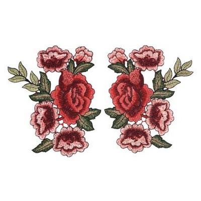 2tk/komplekt Tikandid Roosi lilleplaaster, aplikatsioon isetehtud käsitöö kleebis teksadele Mütsikott Riided Aksessuaarid Märgid (õmmelda või triigida)