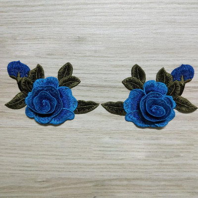 2tk/komplekt Tikandid Roosi lilleplaaster, aplikatsioon isetehtud käsitöö kleebis teksadele Mütsikott Riided Aksessuaarid Märgid (õmmelda või triigida)