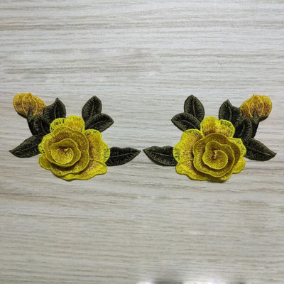 2tk/komplekt Tikandid Roosi lilleplaaster, aplikatsioon isetehtud käsitöö kleebis teksadele Mütsikott Riided Aksessuaarid Märgid (õmmelda või triigida)