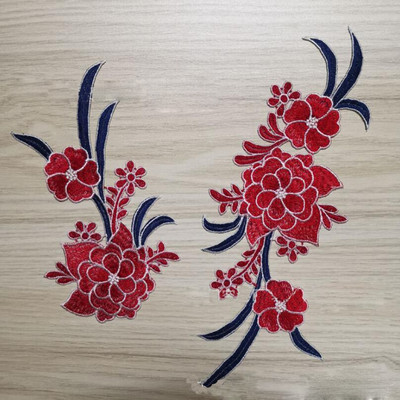 2tk/komplekt Tikandid Roosi lilleplaaster, aplikatsioon isetehtud käsitöö kleebis teksadele Mütsikott Riided Aksessuaarid Märgid (õmmelda või triigida)