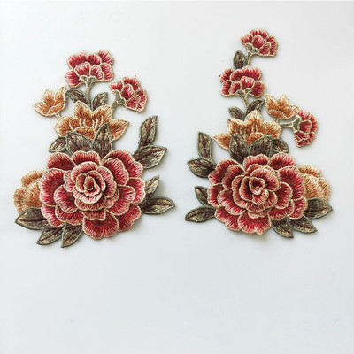 2tk/komplekt Tikandid Roosi lilleplaaster, aplikatsioon isetehtud käsitöö kleebis teksadele Mütsikott Riided Aksessuaarid Märgid (õmmelda või triigida)