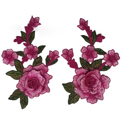 2tk/komplekt Tikandid Roosi lilleplaaster, aplikatsioon isetehtud käsitöö kleebis teksadele Mütsikott Riided Aksessuaarid Märgid (õmmelda või triigida)