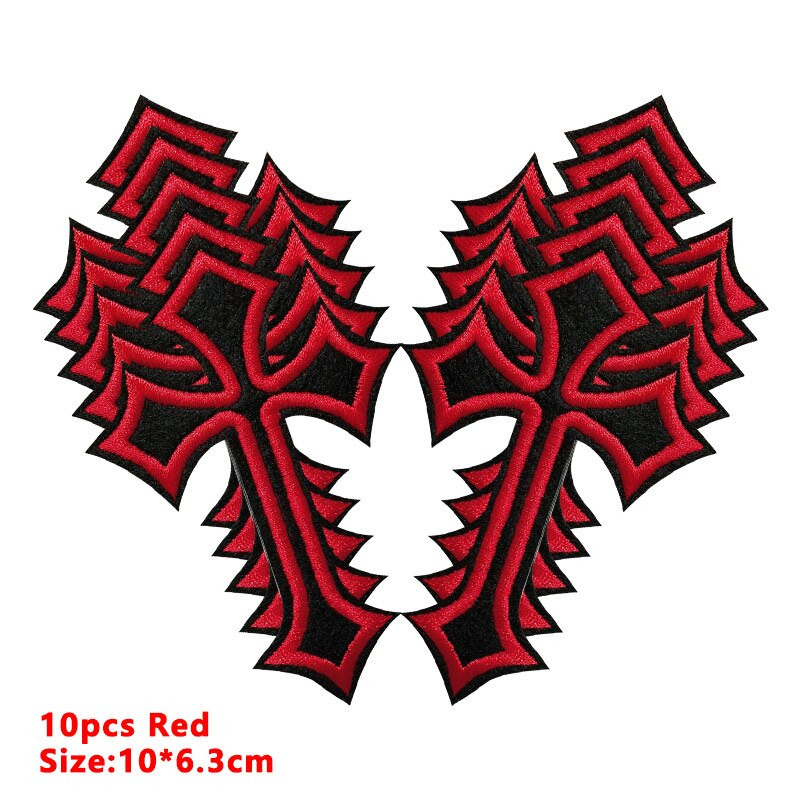 10 τεμ./παρτίδα Jesus Cross Patch Iron On Patches For Clothes Thermoadheable Patches on Clothes Emblement/Futible Patch Sew Ripes