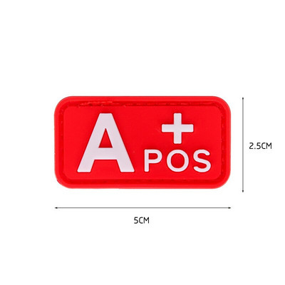 Μπαλώματα τύπου αίματος PVC HOOK&LOOP Abo Pos Neg έμπλαστρα Σήματα απλικέ μπαλώματα για τσάντα με καπάκι ρούχων