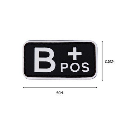 Μπαλώματα τύπου αίματος PVC HOOK&LOOP Abo Pos Neg έμπλαστρα Σήματα απλικέ μπαλώματα για τσάντα με καπάκι ρούχων