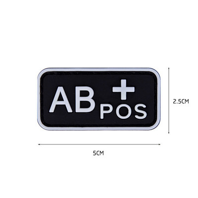 Μπαλώματα τύπου αίματος PVC HOOK&LOOP Abo Pos Neg έμπλαστρα Σήματα απλικέ μπαλώματα για τσάντα με καπάκι ρούχων