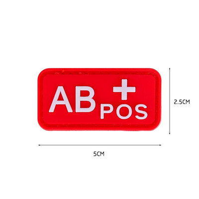 Μπαλώματα τύπου αίματος PVC HOOK&LOOP Abo Pos Neg έμπλαστρα Σήματα απλικέ μπαλώματα για τσάντα με καπάκι ρούχων