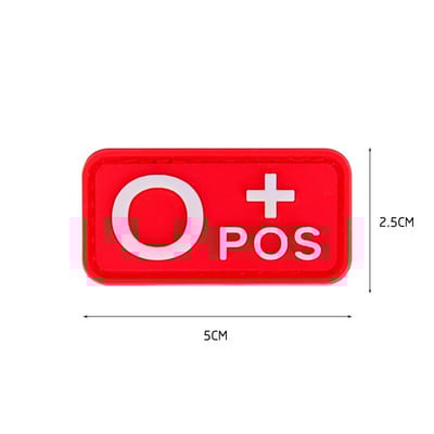 Μπαλώματα τύπου αίματος PVC HOOK&LOOP Abo Pos Neg έμπλαστρα Σήματα απλικέ μπαλώματα για τσάντα με καπάκι ρούχων