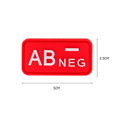 Μπαλώματα τύπου αίματος PVC HOOK&LOOP Abo Pos Neg έμπλαστρα Σήματα απλικέ μπαλώματα για τσάντα με καπάκι ρούχων