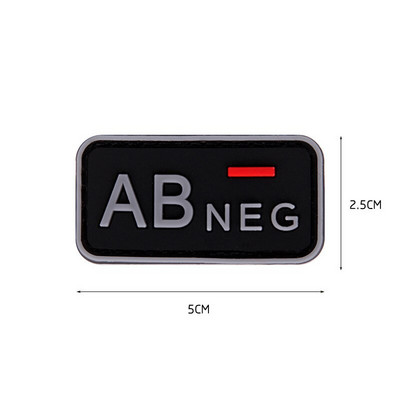 Μπαλώματα τύπου αίματος PVC HOOK&LOOP Abo Pos Neg έμπλαστρα Σήματα απλικέ μπαλώματα για τσάντα με καπάκι ρούχων
