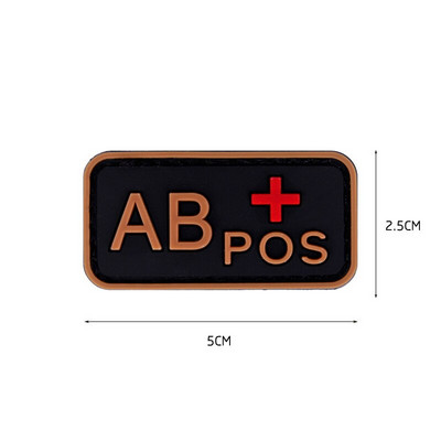 Μπαλώματα τύπου αίματος PVC HOOK&LOOP Abo Pos Neg έμπλαστρα Σήματα απλικέ μπαλώματα για τσάντα με καπάκι ρούχων