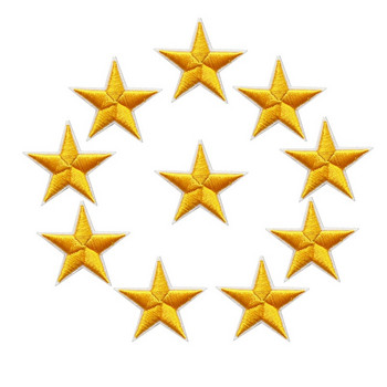 Κεντημένα μπαλώματα με αστέρια 10 ΤΕΜ. Ράψτε σίδερο σε εμβλήματα Χρυσό Ασημί Κόκκινο Μαύρο Μπλε Ροζ για Ρούχα DIY Απλικέ Χειροτεχνική διακόσμηση