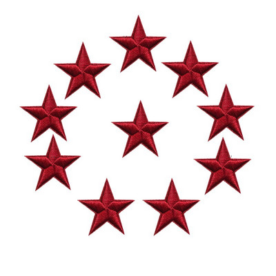 Κεντημένα μπαλώματα με αστέρια 10 ΤΕΜ. Ράψτε σίδερο σε εμβλήματα Χρυσό Ασημί Κόκκινο Μαύρο Μπλε Ροζ για Ρούχα DIY Απλικέ Χειροτεχνική διακόσμηση