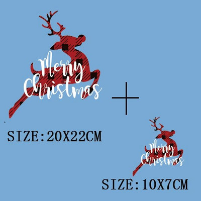 Χριστουγεννιάτικα μπαλώματα για ρούχα DIY Αυτοκόλλητο για μεταφορά θερμότητας πλενόμενο σίδερο σε μπάλωμα Μπλουζάκι με κουκούλα Christmas Girl Deer Απλικέ