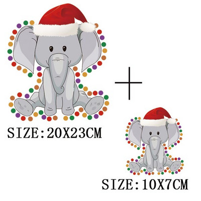 Χριστουγεννιάτικα μπαλώματα για ρούχα DIY Αυτοκόλλητο για μεταφορά θερμότητας πλενόμενο σίδερο σε μπάλωμα Μπλουζάκι με κουκούλα Christmas Girl Deer Απλικέ