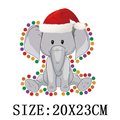 Χριστουγεννιάτικα μπαλώματα για ρούχα DIY Αυτοκόλλητο για μεταφορά θερμότητας πλενόμενο σίδερο σε μπάλωμα Μπλουζάκι με κουκούλα Christmas Girl Deer Απλικέ