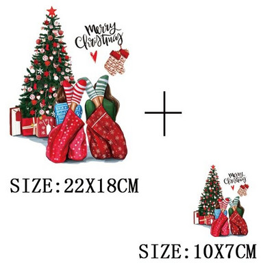 Χριστουγεννιάτικα μπαλώματα για ρούχα DIY Αυτοκόλλητο για μεταφορά θερμότητας πλενόμενο σίδερο σε μπάλωμα Μπλουζάκι με κουκούλα Christmas Girl Deer Απλικέ