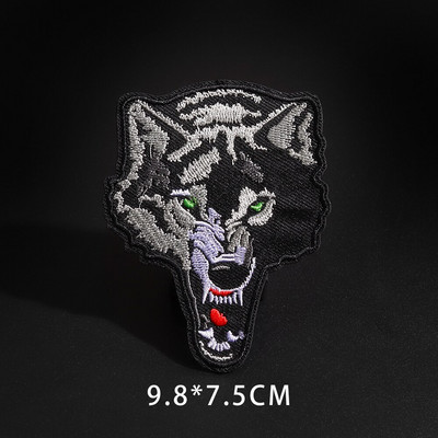 Fine Wolf Leopard Spider Web Patches Μαύρα Ζώα Πόκερ Rose Wolf Cat Απλικέ Σίδερο σε δόντι σφαίρα Ρούχα Τζιν κονκάρδες