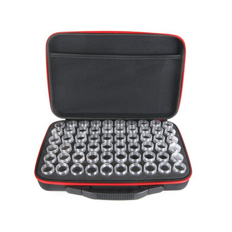 60 de sticle design cu fermoar capac de protecție rezistent la șoc instrument portabil de broderie margele geantă de mână pictură cu diamant cutie de depozitare de călătorie