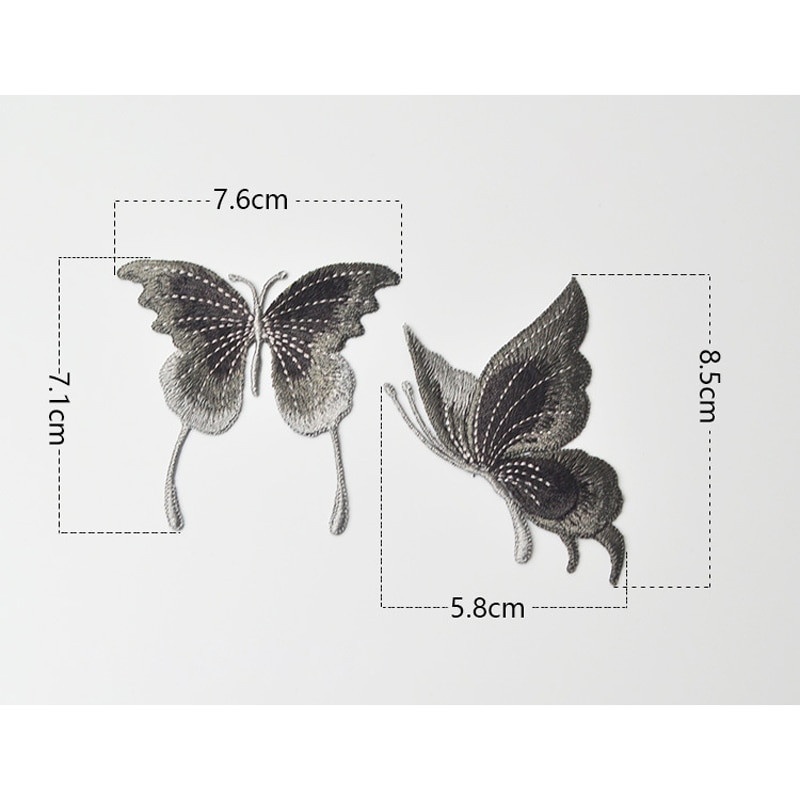 3 tk Sinise pitsiga tikitud liblikaplaastrid, õmble riietele aplikatsiooniga tantsukleit