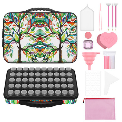 Εμπορευματοκιβώτια αποθήκευσης ζωγραφικής με διαμάντια, αξεσουάρ για κέντημα διαμαντιών 60 θέσεων, κιτ εργαλείων οργάνωσης χάντρες κοσμημάτων αντικραδασμικά