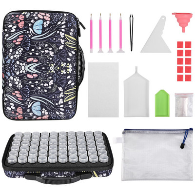Εμπορευματοκιβώτια αποθήκευσης ζωγραφικής με διαμάντια, αξεσουάρ για κέντημα διαμαντιών 60 θέσεων, κιτ εργαλείων οργάνωσης χάντρες κοσμημάτων αντικραδασμικά