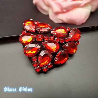 Τρισδιάστατα χειροποίητα μπαλώματα με χάντρες από στρας Ράψτε σε κρυστάλλινο μπάλωμα με χάντρες απλικέ χαριτωμένο μπάλωμα αγάπης μετάλλια