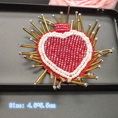 Τρισδιάστατα χειροποίητα μπαλώματα με χάντρες από στρας Ράψτε σε κρυστάλλινο μπάλωμα με χάντρες απλικέ χαριτωμένο μπάλωμα αγάπης μετάλλια