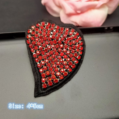 Τρισδιάστατα χειροποίητα μπαλώματα με χάντρες από στρας Ράψτε σε κρυστάλλινο μπάλωμα με χάντρες απλικέ χαριτωμένο μπάλωμα αγάπης μετάλλια