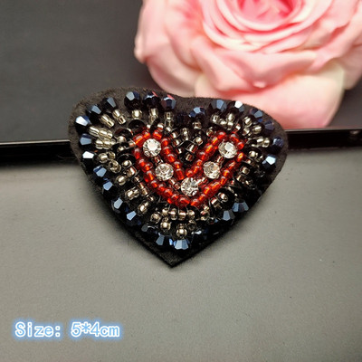 Τρισδιάστατα χειροποίητα μπαλώματα με χάντρες από στρας Ράψτε σε κρυστάλλινο μπάλωμα με χάντρες απλικέ χαριτωμένο μπάλωμα αγάπης μετάλλια