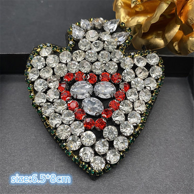 Τρισδιάστατα χειροποίητα μπαλώματα με χάντρες από στρας Ράψτε σε κρυστάλλινο μπάλωμα με χάντρες απλικέ χαριτωμένο μπάλωμα αγάπης μετάλλια