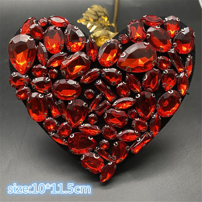 Τρισδιάστατα χειροποίητα μπαλώματα με χάντρες από στρας Ράψτε σε κρυστάλλινο μπάλωμα με χάντρες απλικέ χαριτωμένο μπάλωμα αγάπης μετάλλια