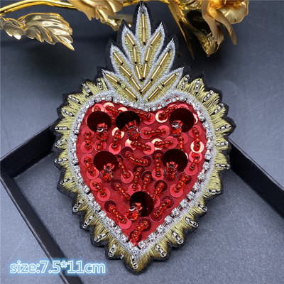 Τρισδιάστατα χειροποίητα μπαλώματα με χάντρες από στρας Ράψτε σε κρυστάλλινο μπάλωμα με χάντρες απλικέ χαριτωμένο μπάλωμα αγάπης μετάλλια