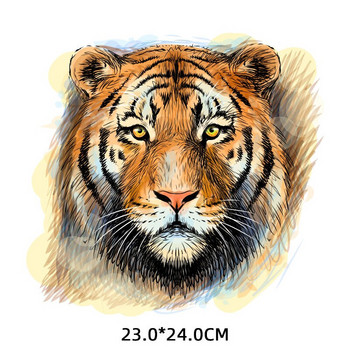 Δροσερές σιδερένιες μεταφορές Tiger για ρούχα Θερμοκολλητικά μπαλώματα σε ρούχα Ζώα Θερμικά αυτοκόλλητα σε ανδρικά μπλουζάκια απλικέ