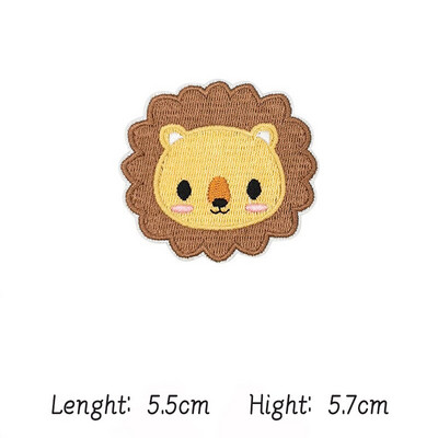 Χαριτωμένο Λιοντάρι Ζώο Κέντημα Αυτοκόλλητα Παιδικά Ρούχα Διακόσμηση Σιδερένιο μπάλωμα Αυτοκόλλητα Ράψιμο Κεντητά Ρούχα σε μπαλώματα