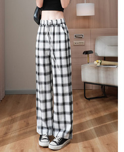 Casual Γυναικείο καρό παντελόνι με λάστιχο στη μέση