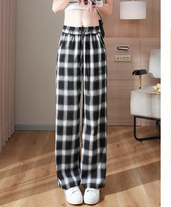 Casual Γυναικείο καρό παντελόνι με λάστιχο στη μέση