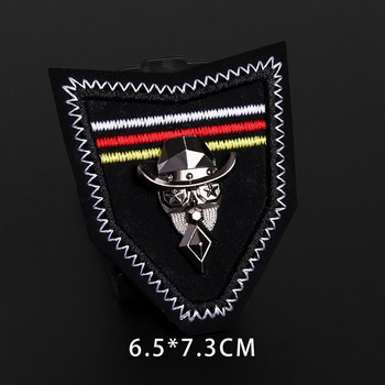 Μαύρα χειροποίητα 3D Bee Wolf Κεντημένα μπαλώματα An Crown Number Metal Leather Sew on Applique for Jacket Jean Backpack Badges