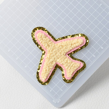 5 бр./лот Iron on Patches Стикер за дрехи Star Smiles Rainbow Lightning Airplane Heat Press Applique Chenille Embroidery patch