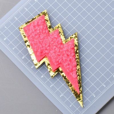 5 buc./lot Calcat pe Patch-uri Autocolant pentru haine Star Smiles Curcubeu Fulger Avion Heat Press Applique Chenille Broderie