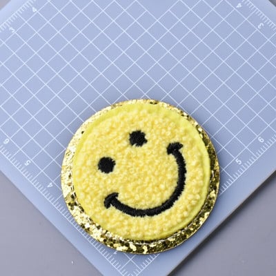 5 buc./lot Calcat pe Patch-uri Autocolant pentru haine Star Smiles Curcubeu Fulger Avion Heat Press Applique Chenille Broderie