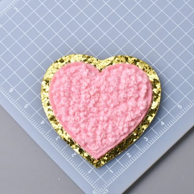 5 buc./lot Calcat pe Patch-uri Autocolant pentru haine Star Smiles Curcubeu Fulger Avion Heat Press Applique Chenille Broderie