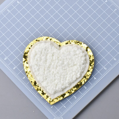 5 buc./lot Calcat pe Patch-uri Autocolant pentru haine Star Smiles Curcubeu Fulger Avion Heat Press Applique Chenille Broderie