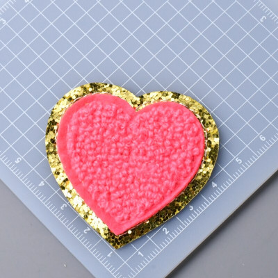 5 buc./lot Calcat pe Patch-uri Autocolant pentru haine Star Smiles Curcubeu Fulger Avion Heat Press Applique Chenille Broderie