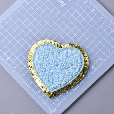 5 buc./lot Calcat pe Patch-uri Autocolant pentru haine Star Smiles Curcubeu Fulger Avion Heat Press Applique Chenille Broderie