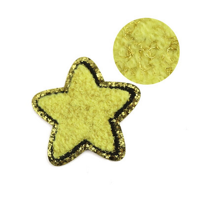 5 buc./lot Calcat pe Patch-uri Autocolant pentru haine Star Smiles Curcubeu Fulger Avion Heat Press Applique Chenille Broderie