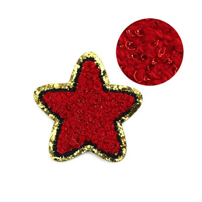 5 buc./lot Calcat pe Patch-uri Autocolant pentru haine Star Smiles Curcubeu Fulger Avion Heat Press Applique Chenille Broderie