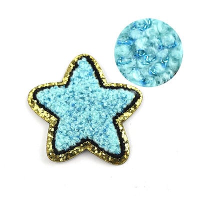 5 buc./lot Calcat pe Patch-uri Autocolant pentru haine Star Smiles Curcubeu Fulger Avion Heat Press Applique Chenille Broderie