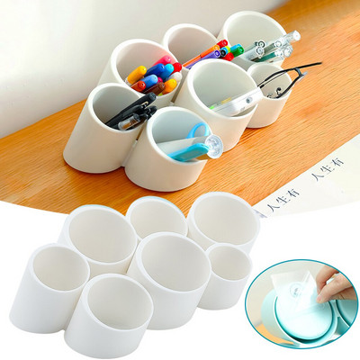 Seitse loomingulise pliiatsihoidjaga harjaga kombineeritud lauaarvuti hoiukasti kaunistus multifunktsionaalset õpilaste kirjatarvete tarvikuid